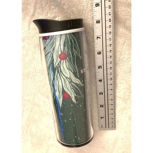 Starbucks 2020 Christmas Holiday Travel Coffee MugTumbler Green & Red - 16 oz - Picture 10 of 11